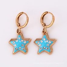 26463 Hot sale fashionable girlish jewelry blue star shaped rhinestone drop earrings